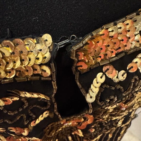 Jean for Joseph Le Bon Black and Gold beaded Sequin top - Picture 3 of 5